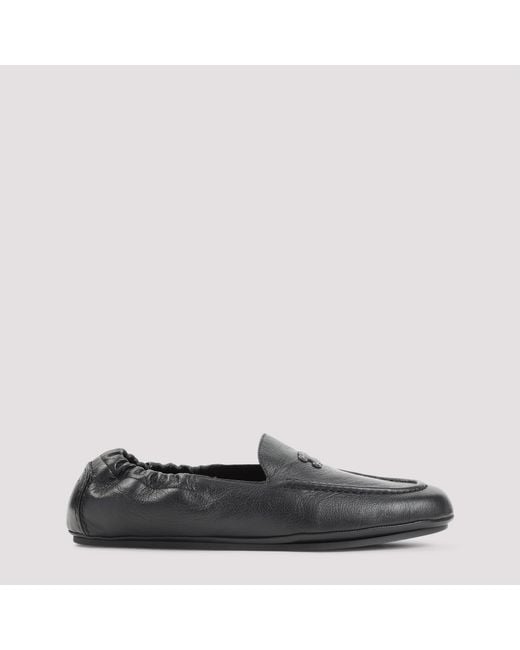 Céline Black Leather Triomphe Loafers for men