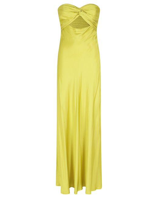 Essentiel Antwerp Yellow Jetlife Strapless Midi Dress