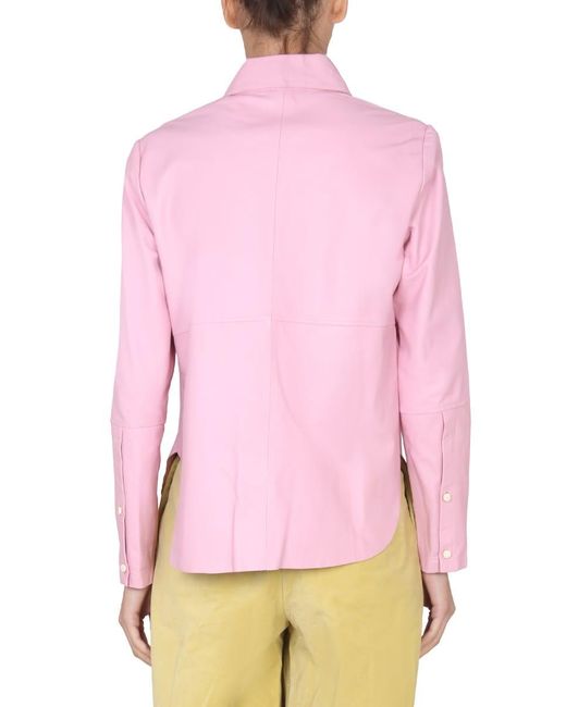Alysi Pink Leather Jacket