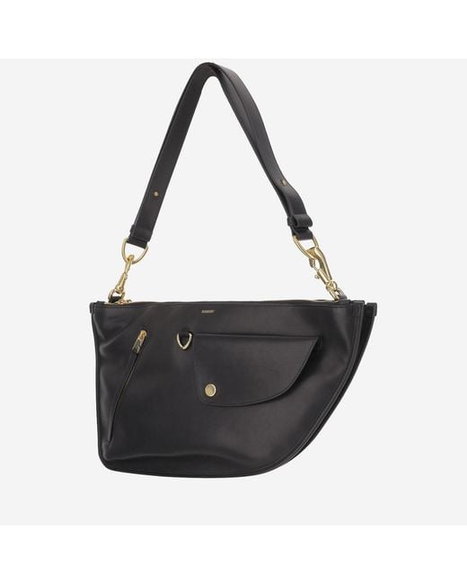 Burberry Black Double Shield Bag Calfskin Shoulder