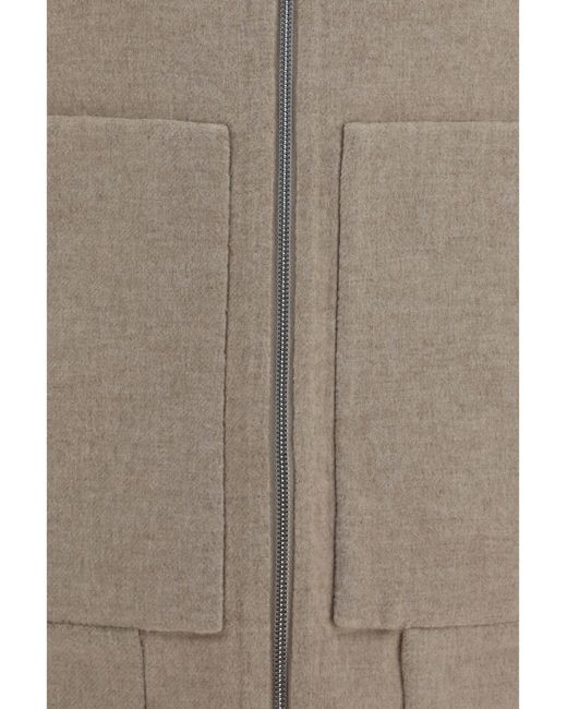 Brunello Cucinelli Gray Jacket Double-Face Cashmere Sand-Camel (Capra Hircus) for men