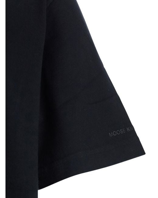 Moose Knuckles Black Finchley Crewneck T-Shirt With Maxi Logo On The Front And Logo Lettering On The Sleeve for men