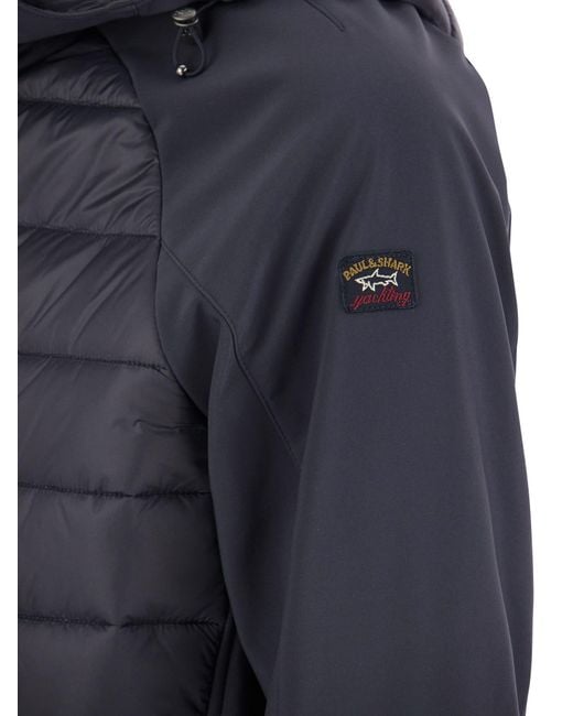 Paul & Shark Hybrid Jacket With Technical Fabric in Blue for Men Lyst