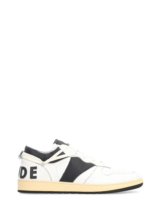 Rhude White Rhecess Leather Low-Top Sneakers