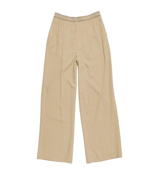 Acne Natural Soft Viscose-Wool Blend Trousers