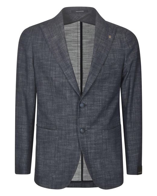 Tagliatore Blue Patched Pocket Two-Buttoned Blazer for men