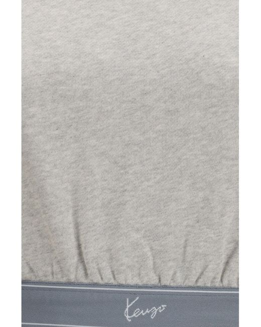 KENZO Gray Cropped Sweatshirt Cotton Sweatshirts
