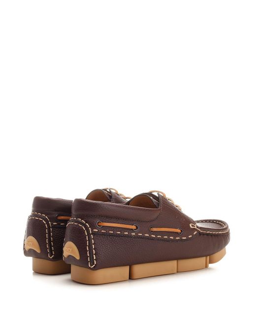 Fendi Brown Deck Boat Shoes for men