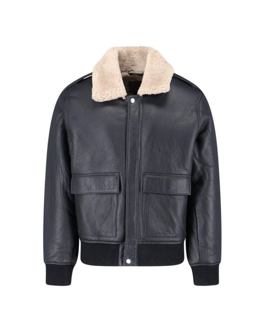 Calvin Klein Blue Lamb Leather Jacket for men