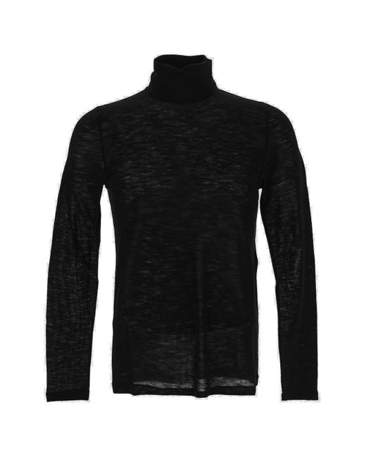 Saint Laurent Black Cassandre Turtleneck Sweater for men