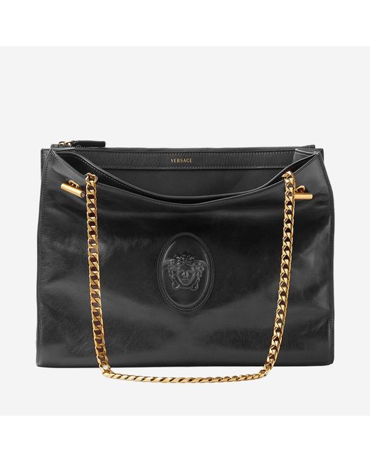 Versace Black Leather Shoulder Bag Cabine