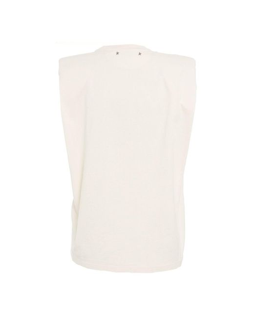 Golden Goose Deluxe Brand White Graphic Printed Sleeveless Top