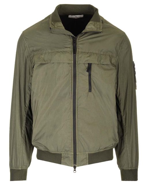 Stone Island Green Crinkle Reps Rny Jacket for men