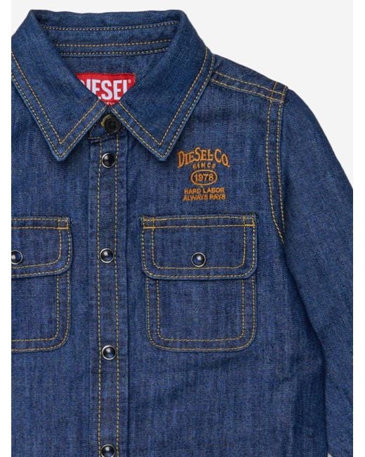 DIESEL Blue Shirt Cotton for men