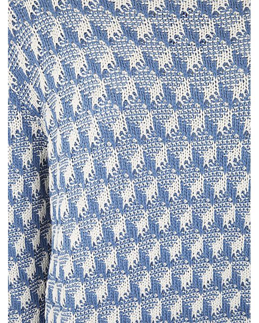Etro Blue Crew Neck Knitwear Clothing for men