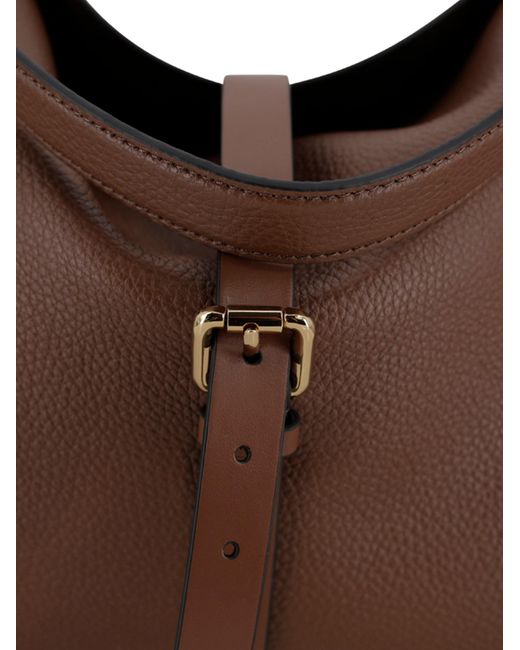 Etro Brown Hammered Calfskin Handbag