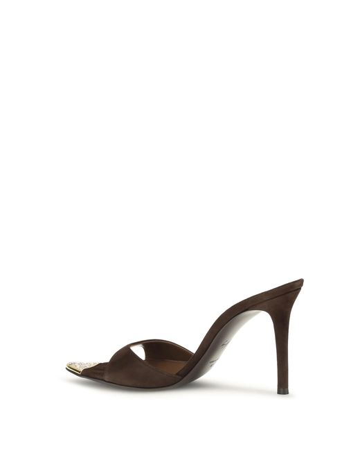 Giuseppe Zanotti White Mules Sandals Intrigo Jewelry Calf Leather