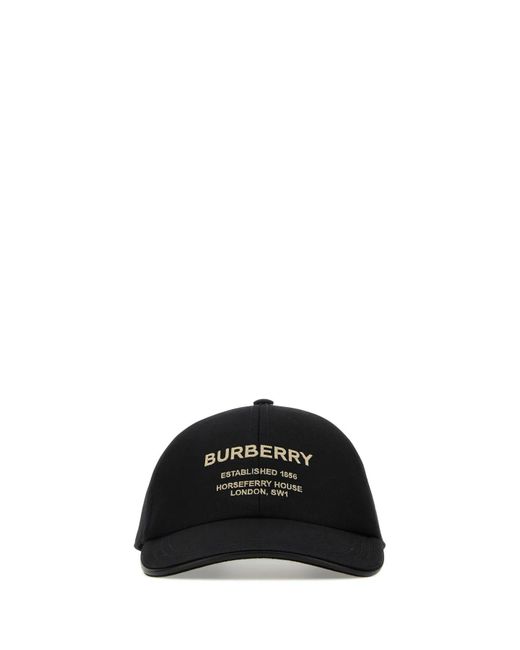 Burberry Black Cotton Baseball Cap