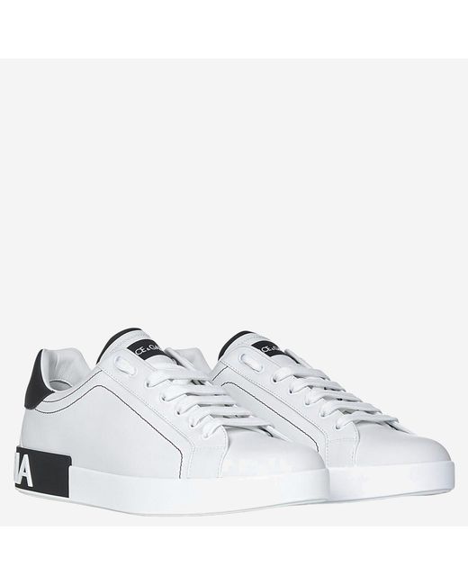 Dolce & Gabbana White Sneakers Portofino Calf Leather Trainers for men