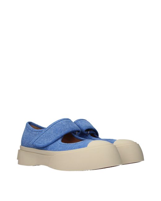 Marni Blue Fabric Low Top Sneakers