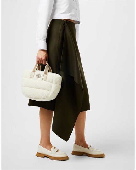 Moncler White Bell Logo Loafers