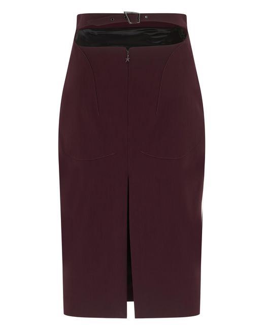 Mugler Purple Bodycon Skirt Viscose Pencil