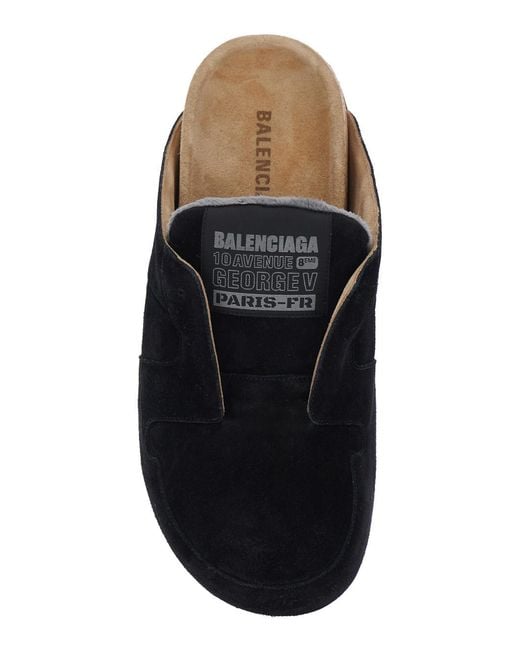 Balenciaga Black Mule Dumbo Suede Calf Leather for men