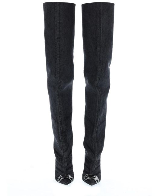 DIESEL Black D-Venus 90 Boots Cotton