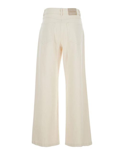 Max Mara White Jeans Zarina Denim Cotton