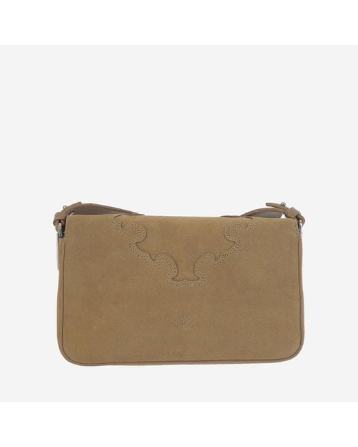 Pinko Natural Shoulder Bag Love One Suede