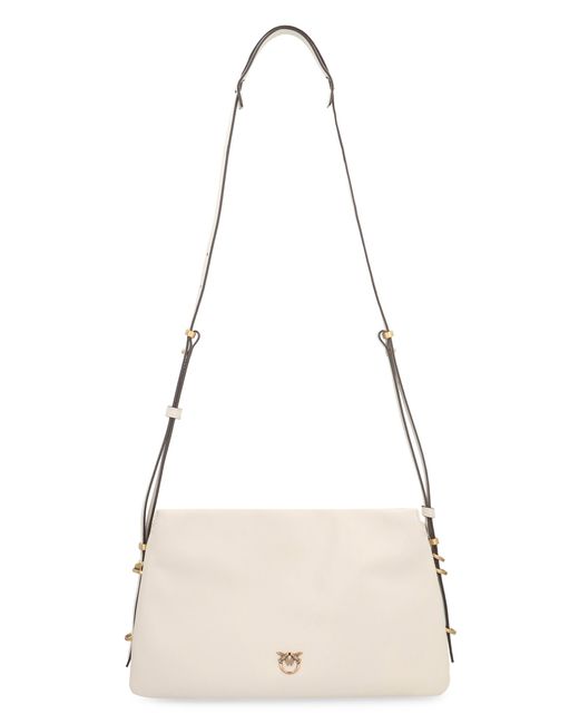 Pinko Natural Leather Crossbody Bag One, Two, Three Calf Shoulder