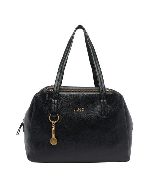 Liu Jo Black Logo Medium Satchel Bag