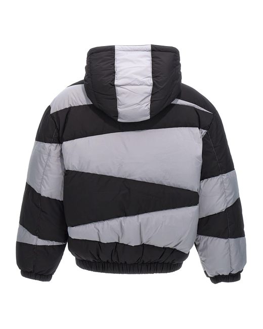 KENZO Black Dazzle Stripe Casual Jackets, Parka for men