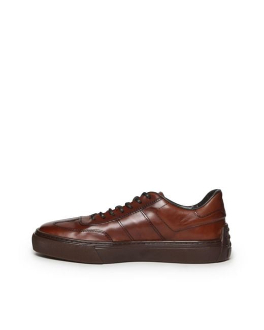 Tod's Brown Leather Sneakers for men