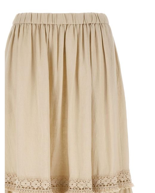 Max Mara Natural Linen Mini Skirt