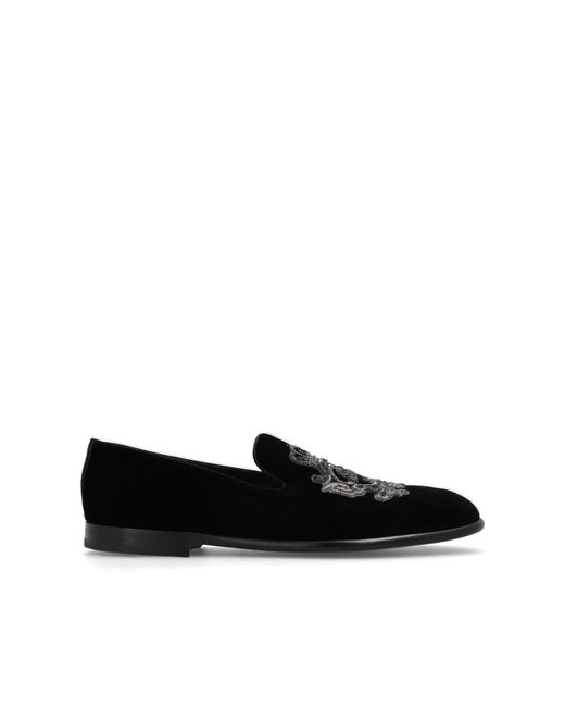 Dolce & Gabbana Black Dolce & Gabbana Velvet Loafers for men