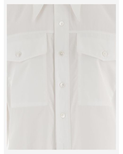 AMI White Cotton Shirt With Pointed Collar