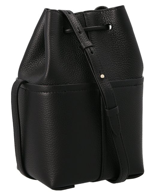 Ferragamo Black Ferragamo Gancini Mini Leather Bucket Bag