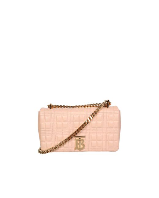 Burberry Leather Lola Shoulder Bag Peach in Pink | Lyst