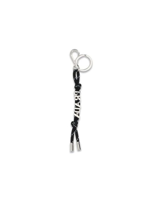 Prada Metallic Recycled Polyamide Keychain Accessory for men