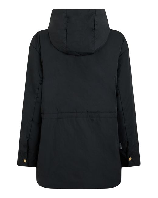 Max Mara Black Padded Hooded Jacket Polyester Trench & Raincoats
