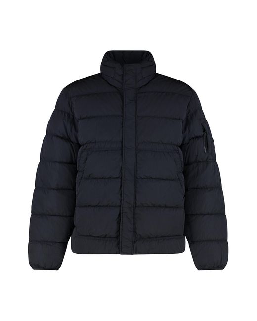 C P Company Blue Techno-Nylon Down Jacket for men