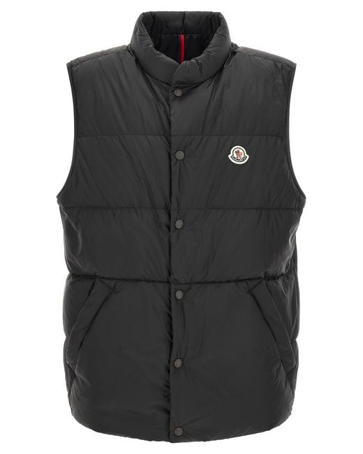 Moncler Black Polyamide Sleeveless Jacket Clothing for men