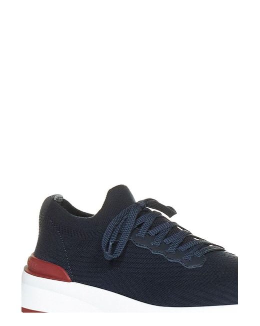 Brunello Cucinelli Blue Knitted Lace-Up Sneakers for men