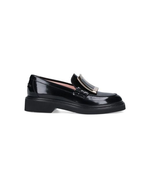 Roger Vivier Black Patent Leather Slip-On Moccasins