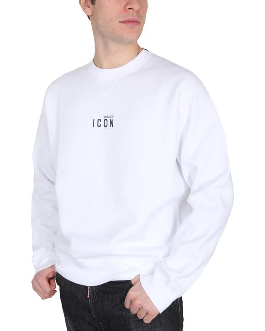 DSquared² White Sweatshirt With Logo Print for men