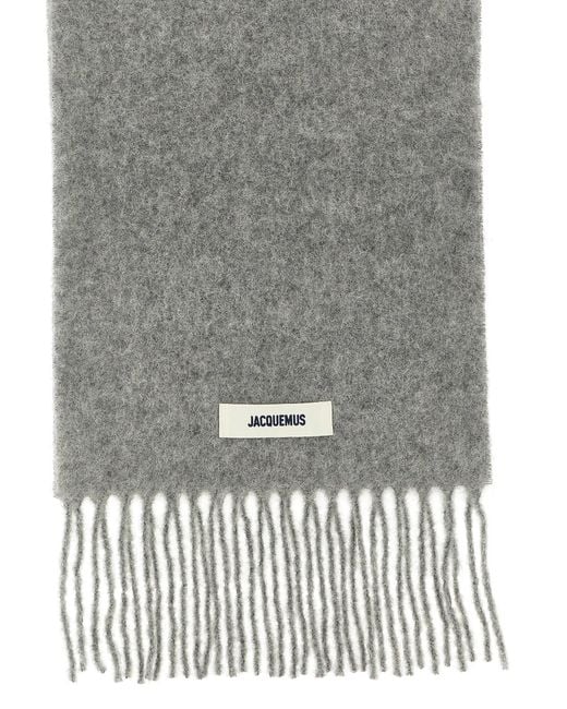 Jacquemus Gray Wool Blend Scarf for men