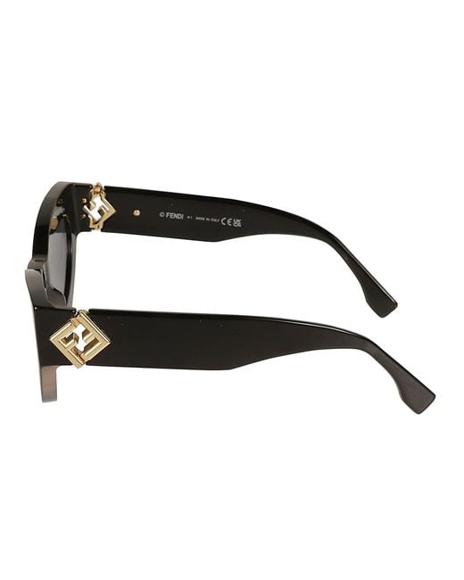 Fendi Black Cat-Eye Thick Sunglasses