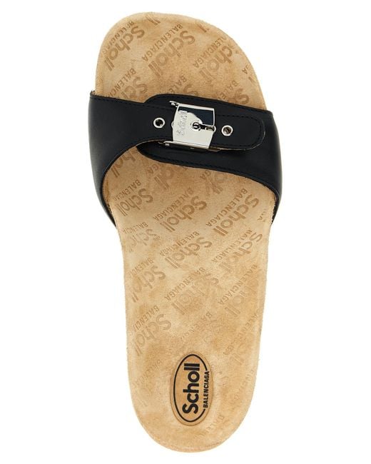 Balenciaga Metallic X Scholl Sandals Calfskin Leather (Bos Taurus)