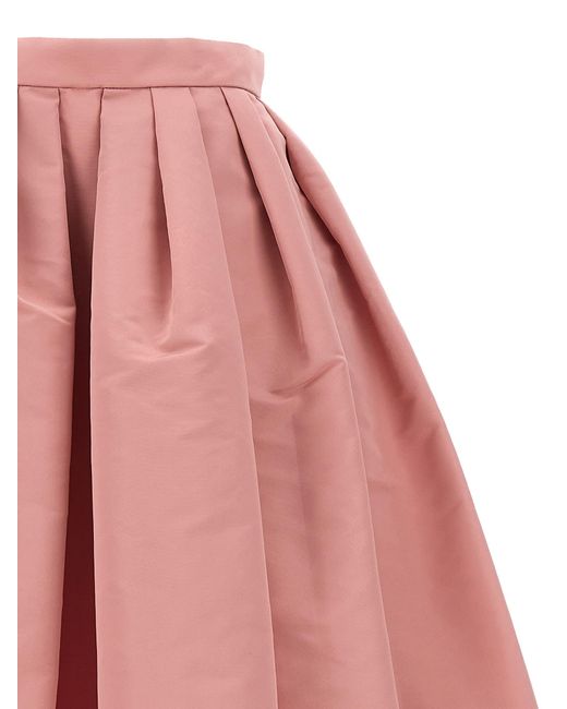 Alexander McQueen Pink Curled Midi Skirt Skirts